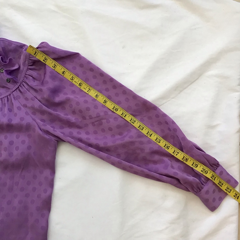 Women's Kate Spade Purple Polka Dot Long Sleeve Dress Size 4 - Picture 13 of 14